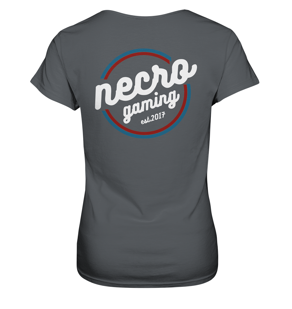 NECRO GAMING - RETRO WHITE - inkl. Backprint - Ladies Basic Shirt