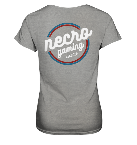NECRO GAMING - RETRO WHITE - inkl. Backprint - Ladies Basic Shirt