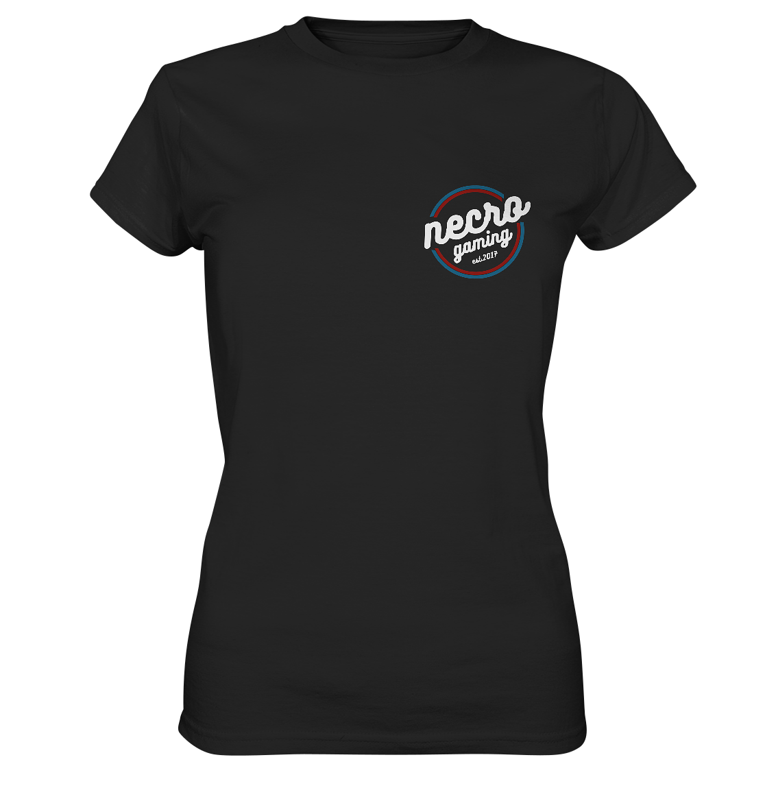 NECRO GAMING - RETRO WHITE - inkl. Backprint - Ladies Basic Shirt