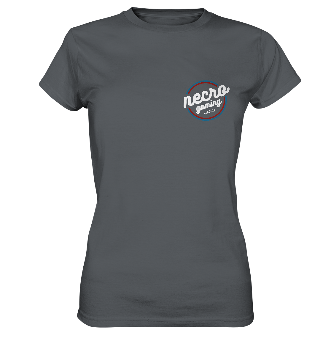 NECRO GAMING - RETRO WHITE - inkl. Backprint - Ladies Basic Shirt