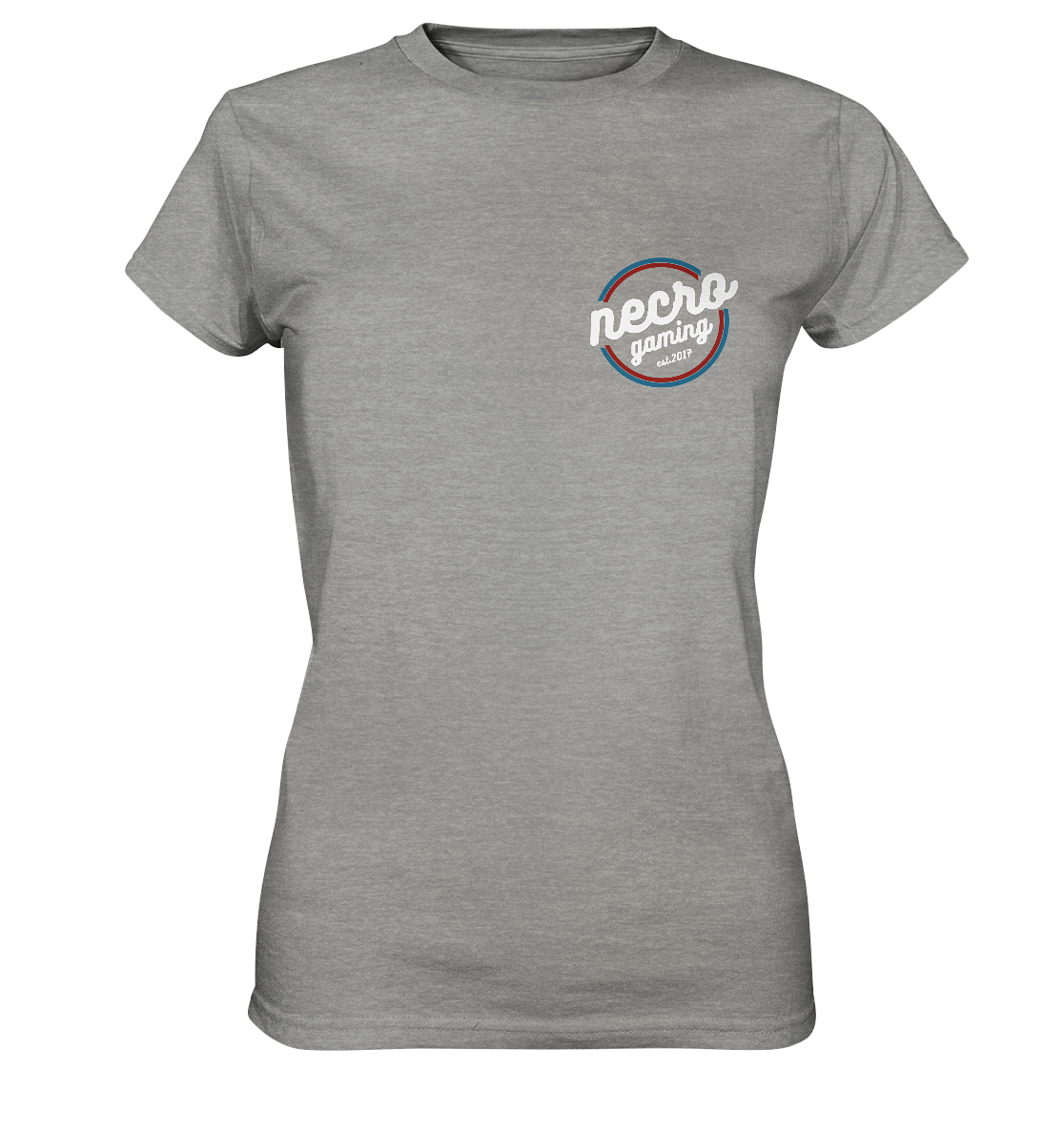 NECRO GAMING - RETRO WHITE - inkl. Backprint - Ladies Basic Shirt