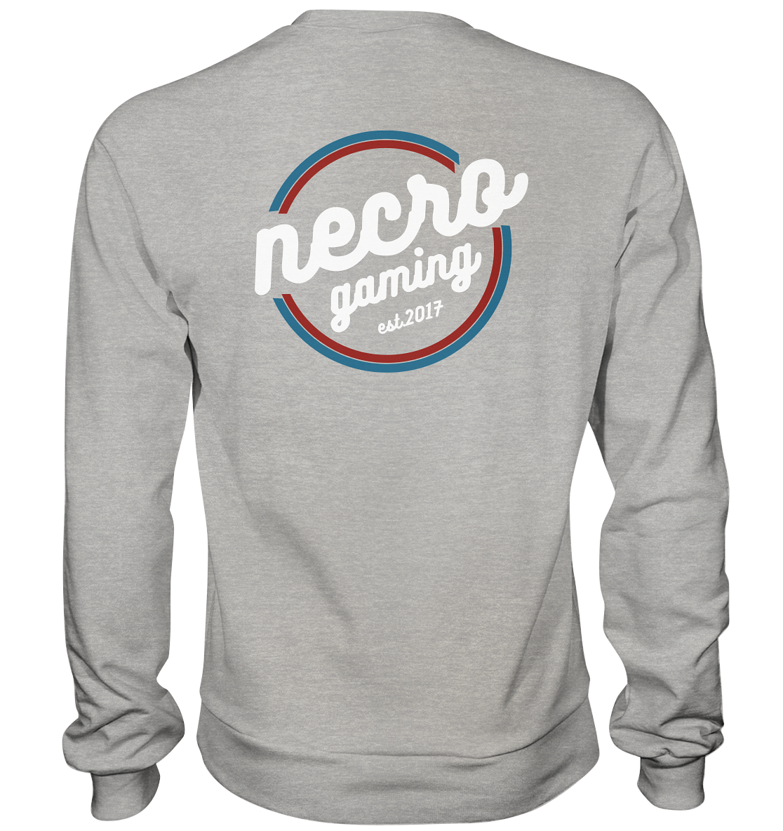 NECRO GAMING - RETRO WHITE - inkl. Backprint - Basic Sweatshirt