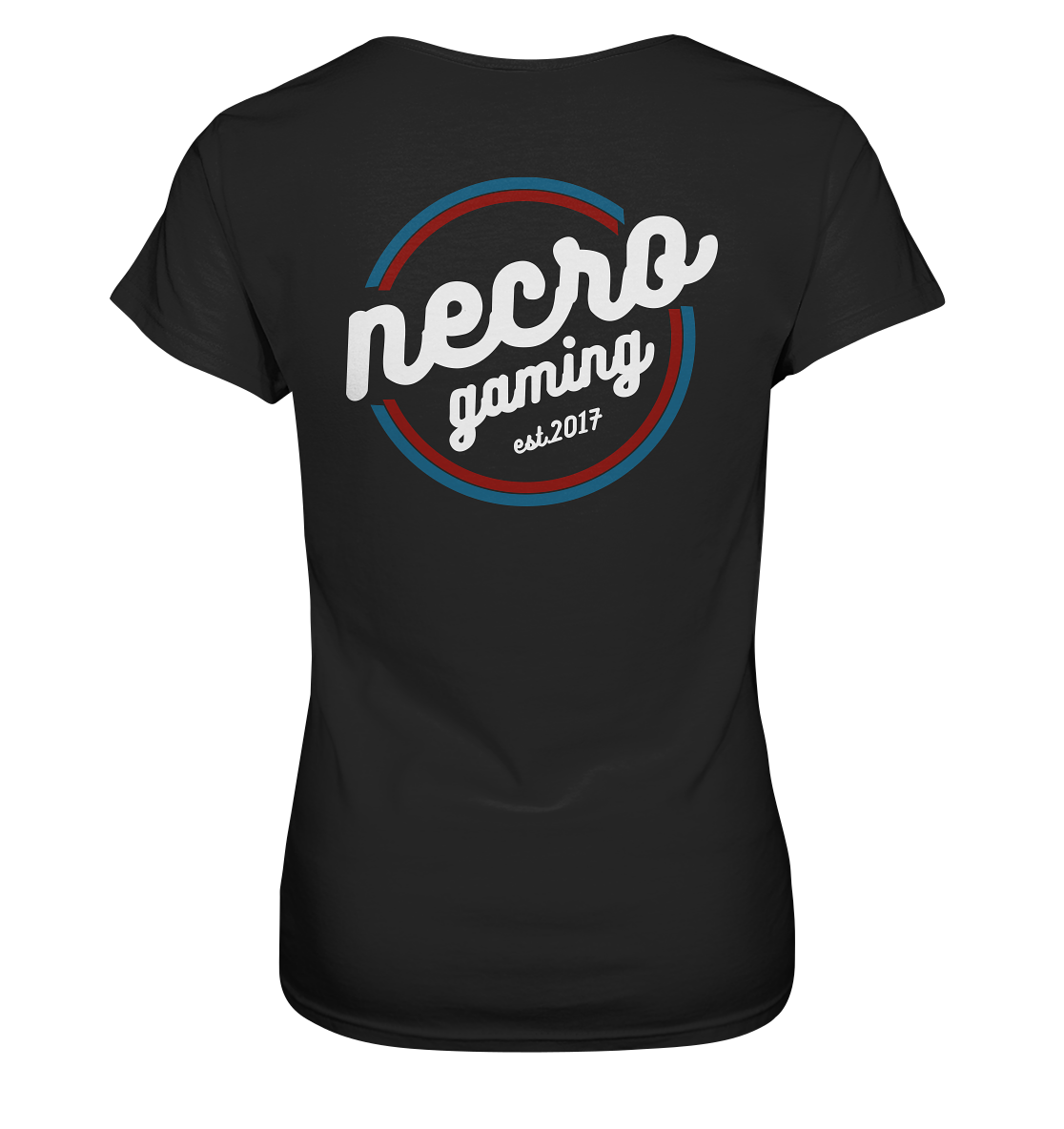 NECRO GAMING - RETRO WHITE - inkl. Backprint - Ladies Basic Shirt
